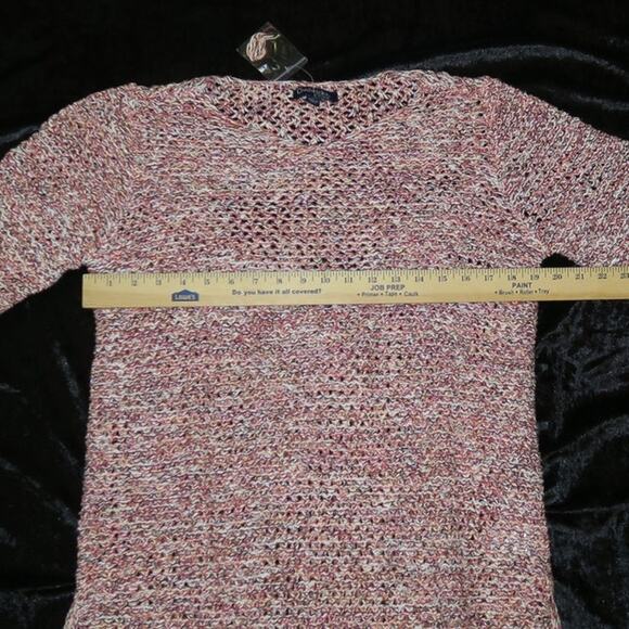 NEW Chadwick's Boston Chunky Knit Tunic Pullover Large Pink Multi 1/2 sleeve NWT - Picture 6 of 10